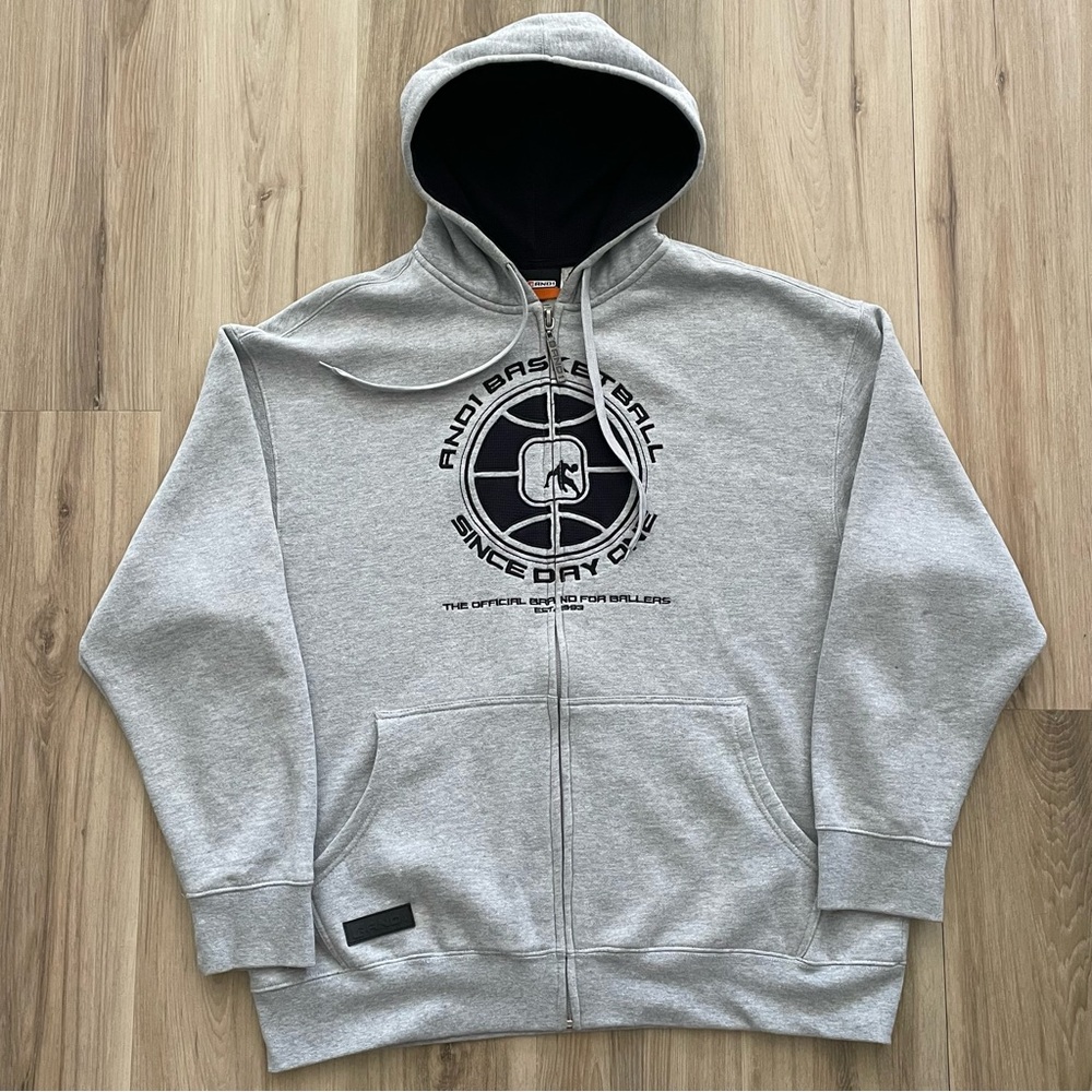 XL And1 Gray Zip-Up Men's Sweater